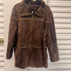 Women's Westbound Brown Faux Suede Patchwork Jacket 2X
